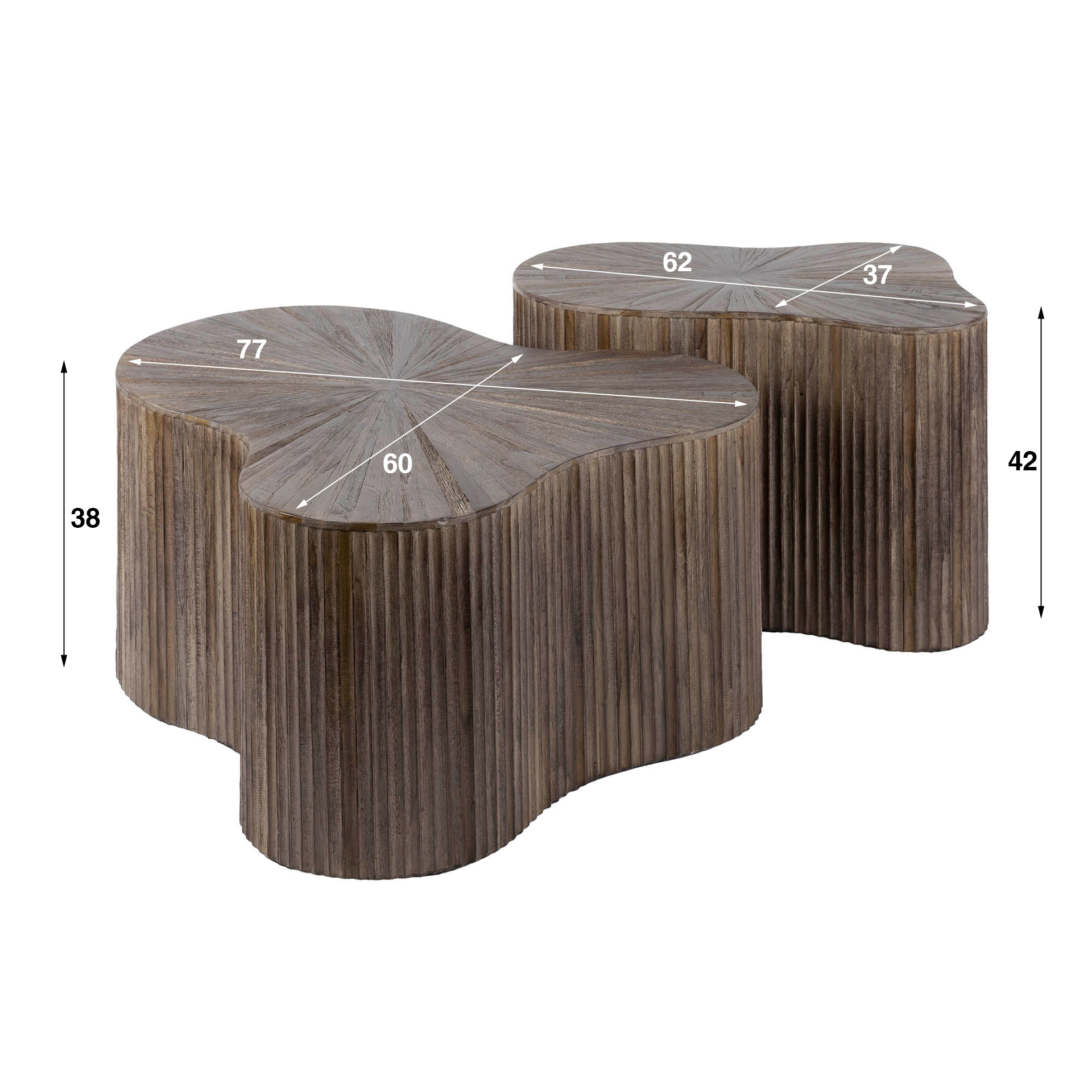Salontafel set/2 shamrock Maya Teak